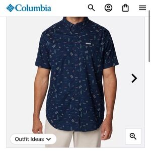 Columbia Large Tall Button up summer shirt NWOT